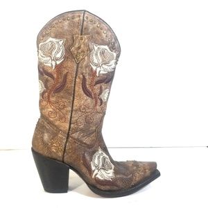 Charlie 1 Horse Lucchese Women Floral Boots 7.5 B